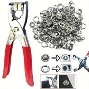 Resim 200/400 Adet Çıtçıt Seti, Manuel Basma Ayağı ile Birlikte, Dikiş, DIY El İşleri, Giysi, Şapka ve Çanta Malzemeleri için Uygun, Metal Malzeme 