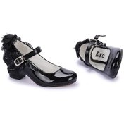 Resim Kiko Kids Cara Günlük Kız Çocuk 4 Cm Topuklu Abiye Ayakkabı Siyah Siyah 