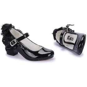 Resim Kiko Kids Cara Günlük Kız Çocuk 4 Cm Topuklu Abiye Ayakkabı Siyah Siyah 