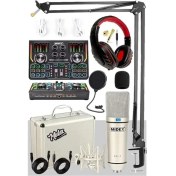 Resim Cx1 Titanium Set Efektli Ses Kartı Mikrofon Kulaklık Stand Kayıt Canlı Yayın (Pc ve Telefon) 