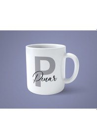 Resim Kişiye Özel P Harfi İsimli Baskılı Kupa Bardak 