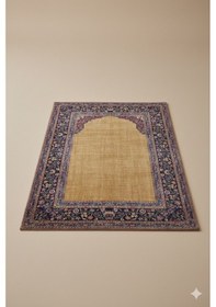 Resim Hardal Seccade Klasik Desenli, Yumuşak Dokulu, Kaymaz Taban Kahverengi 