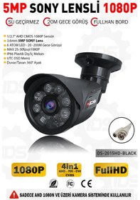 Resim DS-2015HD-BLACK IDS - 5MP SONY LENSLİ 1080P FULLHD AHD 4IN1 GÜVENLİK KAMERASI 