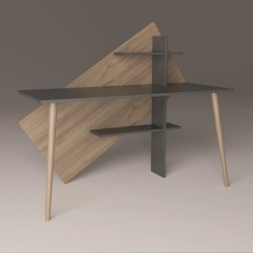 Resim Lagomood Rüzgar Çalışma Masası Antrasit - Ceviz 