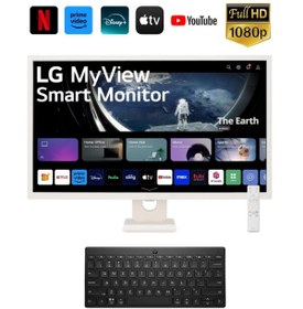 Resim LG WebOS Akıllı MonitörTV IPS 1920x1080 FULHD 32 inç 80 Ekran Smart Monitör TV+ Kablosuz Klavye 