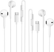 Resim 2'li paket USB C kulaklık, iPhone 15 16 Plus Pro Max için, kulak içi kulaklık, Tip C kablolu, HiFi stereo kulaklık, Samsung Galaxy S23 S22 S21 S20+ Ultra/iPad Pro/Mini 6. Gen/Huawei için mikrofon ile 