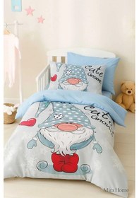 Resim Dijital Baskılı 3d Pamuklu Yenidoğan Bebek Nevresim Takımı Cute Gnome Blue Çok Renkli 