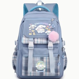 Resim SANRIO Laurel Köpek Desenli Naylon Sırt Çantası, Ayarlanabilir Omuz Askıları, Çok Katmanlı Büyük Kapasite, Resmi Tarz, Fermuar Kapatma, Elde Yıkama/Kuru Temizleme, Kampüs ve Dış Mekan Kullanımı İçin Uygun 