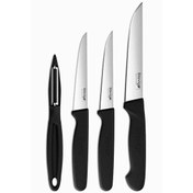 Resim Stevig Cut 4 Fresh 4 Parça Siyah Sebze Soyacak ve Bıçak Seti ST-401 