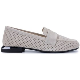 Resim Tamer Tanca Kadın Hakiki Deri Bej Süet Loafer Ayakkabı 1124 11327 Bn Ayk Y25 Bej Suet Bej 