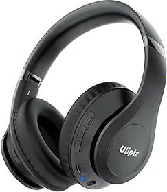 Resim Uliptz Kablosuz Bluetooth kulaklık, 65 saat çalma süresi, 6 EQ ses modu, HiFi stereo mikrofonlu kulaklık, katlanabilir Bluetooth 5.3 kulaklık, seyahat/ofis/cep telefonu/TV/PC için (siyah) 