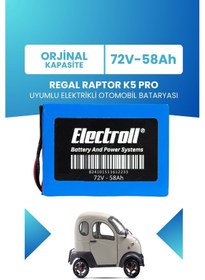 Resim Regal Raptor K5 Pro Uyumlu Batarya Lifepo4 72v 58ah 