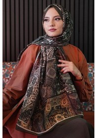 Resim Afvente Etnik Desen Haki Soft Pamuk Şal Çok Renkli 