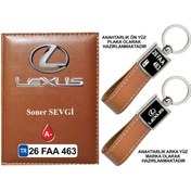 Resim Plakanıza Özel Lexus Logolu Taba Ruhsat Kabı Ve Anahtarlık 