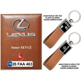 Resim Plakanıza Özel Lexus Logolu Taba Ruhsat Kabı Ve Anahtarlık 
