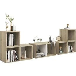 Resim T Designo Tdesıgno Avcı Kitaplıklı Televizyon Sehpası - Ünitesi -Kitaplık-Beyaz 180 cm 8 Raflı 