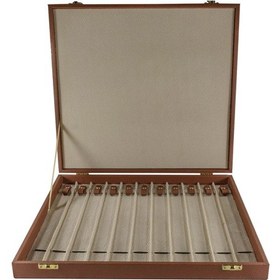 Resim Açık Kahverengi Koleksiyonluk 11'li Deri Tesbih Kutusu 