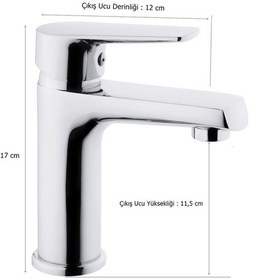 Resim Tema Zenn Banyo Lavabo Bataryası Musluk Krom 