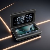 Resim Kablosuz Şarj Pedi Standlı Alarm Saati Yatak Odası Yatak Başı Ofis Termometre Tarih Göstergeli Kulaklık Telefon Şarj İstasyonu iPhone 16/15/14/13/12/11/8/XS/XR/X, 4/3/Pro/2, Samsung Galaxy S25/S24/S23/S22 için, Çoklu Cihaz Şarj Cihazı,Masa Aksesuarı,Minimalist Stand,Yer Tasarruflu Dock,Sağlam Stand 