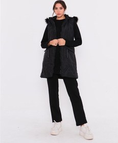 Resim Sarah Kapşonlu Şişme Yelekli Spor Üçlü Takım - 70030 - Siyah-14 Siyah 