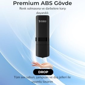 Resim 480 ml Siyah Duvara Monte Sıvı Sabun Dispenseri | Premium Kalite ABS Gövde, Anahtarlı, Şık ve Güvenli 