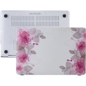 Resim MacBook Air M1 13" A1932 A2179 A2337 Uyumlu Pembe Laptop Koruyucu Kılıf FLOWER06NL McStorey