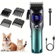 Resim Dashanshop Gradient Blue Köpek Tıraş Makinesi Şarj Edilebilir Kablosuz Düşük Sesli Kedi Evcil Hayvan Tımar Seti 