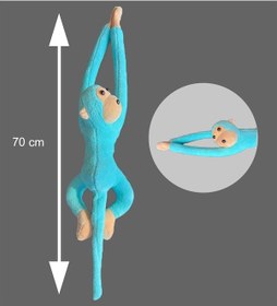 Resim Peluş Maymun. Elleri Yapışabilen Uyku Ve Oyun Arkadaşı -70 Cm Turkuaz 