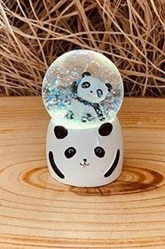 Resim Raicon Dekoratif Panda Işıklı Küçük Boy Kar Küresi Mini Boy Kar Küresi 