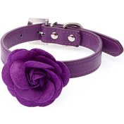Resim Soulader L Beden Pu Deri Kedi Tasması Yavru Kedi Boyunluğu Çiçek Desenli Sevimli Kolye Aksesuar Pembe Kırmızı Mor Mavi Gül Renkleri 