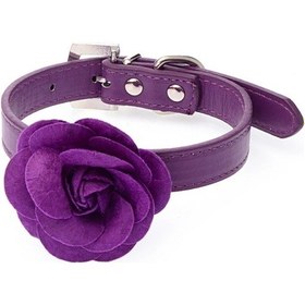 Resim Soulader L Beden Pu Deri Kedi Tasması Yavru Kedi Boyunluğu Çiçek Desenli Sevimli Kolye Aksesuar Pembe Kırmızı Mor Mavi Gül Renkleri 