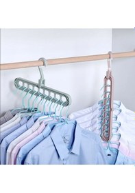 Resim Sihirli Elbise Askısı 9 Gözlü Akıllı Askı Sihirli Askılık - 5 Adet Karma Çok Renkli 