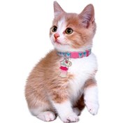 Resim Soulader Kişiselleştirilmiş Kedi Tasması Bohem Tarzı İşlemeli Emniyet Yaka Kolyesi Çan Ve Özel Gravürlü Kimlik Etiketi İle 20-30 Cm 