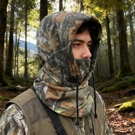 Resim Avcılık Yüz Maskesi Soğuk Hava Rüzgar Geçirmez Camo Balaclava Yüz Maskesi Açık Hava Sporları için 