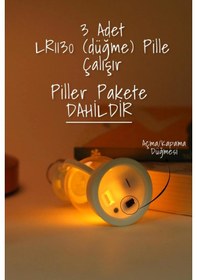 Resim Led Mum Mini Kamp Tipi 3 Adet Pil Dahil Dumansız Alev Ledli Dekor Işığı Beyaz Pt430 Beyaz 