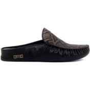 Resim Sail Lakers - Siyah Deri Desenli Erkek Ev Terliği 110-558-E 