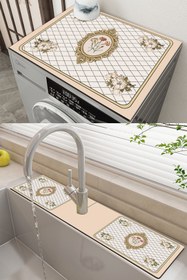 Resim Else Halı Else Kurutmalık Çamaşır Makinesi Örtüsü Koruma Matı ve Su Tutucu Lavabo Matı Ds09 