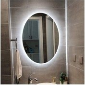 Resim Global Led Mirror 60 x 80 cm Elips Ledli Ayna Antrasit Dresuar Hol Koridor Duvar Salon Banyo Wc Ofis Çocuk Yatak Odası Boy 