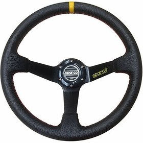 Resim Sparco Spor Direksiyon Ofsetli Siyah Sarı Deri 