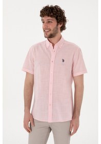 Resim U.s. Polo Assn. Erkek Açık Pembe Gömlek Kısa Kollu 50306324-vr078 Acık Pembe Açık Pembe 
