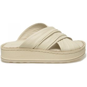 Resim Mammamia D25yt-1430 Günlük Krem Kadın Terlik Krem 