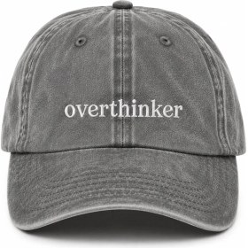 Resim "overthinker" Estetik Söz Nakışlı Vintage Yıkamalı Beyzbol Şapkası 