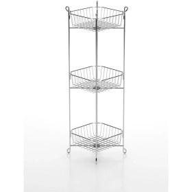 Resim Feyza Design 3 Katlı Çok Amaçlı Metal Sebzelik, Pratik ve Şık Tasarım 