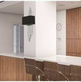 Resim Cannes Krom Kaplamalı Modern Duvar Lambası Yatak Odası-Yatak Başı Siyah 