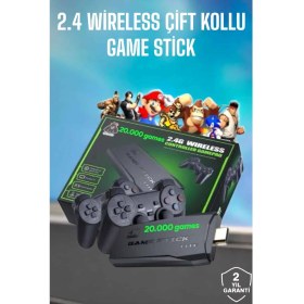 Resim Game Stick 2000 Oyunlu 2.4g Kablosuz Çift Kol Yüksek Hassasiyetli Wireless 