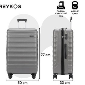 Resim Reykos Rey-way Gri Büyük Boy Valiz 