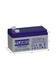 Resim Tunex 12v 1,3a 0,51 Kg Kuru Bakımsız Akü 97 43 53 59 Mm Tnx-12v 