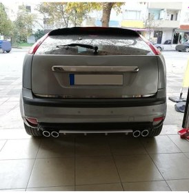 Resim Ford Focus 2 Hatchback Uyumlu Body Kit Difüzör 4 Çıkış Yuvarlak Gri Model 3 