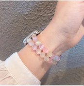 Resim Gaojunshop01 Renkli Makaron Boncuklu Bohem iOs Watch Uyumlu 38/40/41mm 9/8/7/se/6/5/4/3/2/1 Kadın Elastik Bileklik 