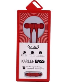 Resim Karler Bass Kr-207 Mıknatıslı Kablolu Kulaklık - Kırmızı 